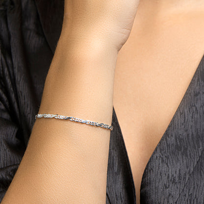 Zilveren valkenoog armband 3,5 mm – detailfoto