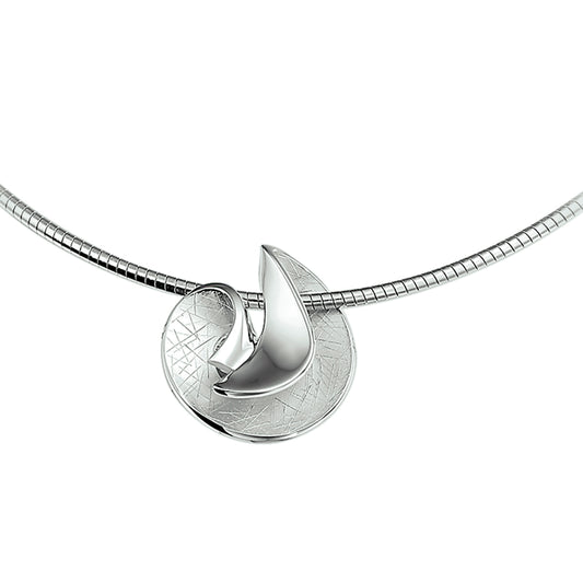 YO&NO Ketting gescratcht 42 + 3 cm zilver gerhodineerd