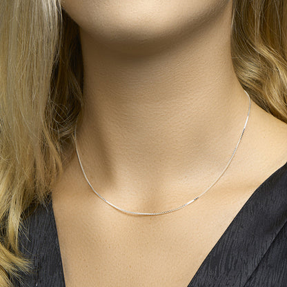 Zilveren venetiaanse ketting 1,1 mm – close-up van de sluiting