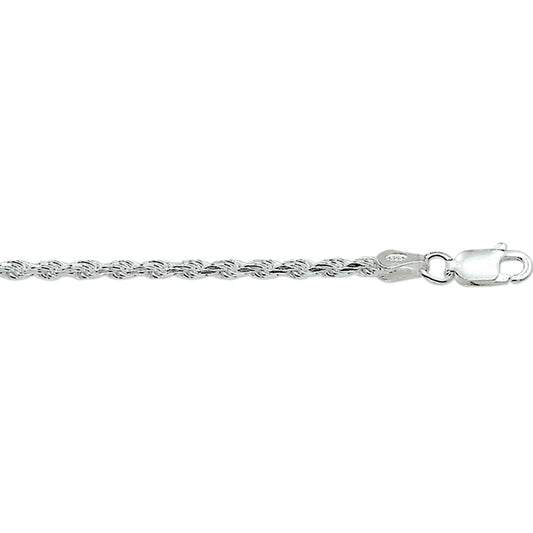 ketting/ koord/ gediamanteerd/ 2,8 mm / 45 cm/ zilver gerhodineerd