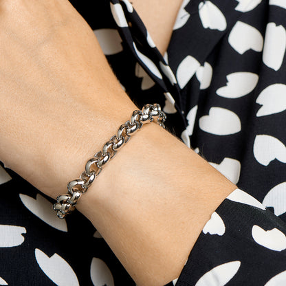 Stalen jasseron armband 9 mm – close-up van de sluiting