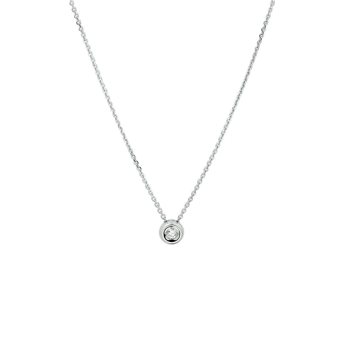 Ketting met hanger diamant 0.05ct h si 14k witgoud