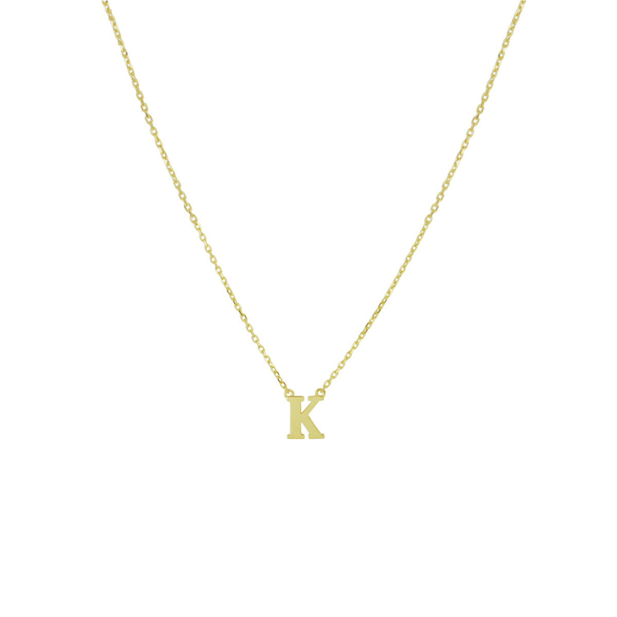 Ketting Anker met letter 14k geelgoud