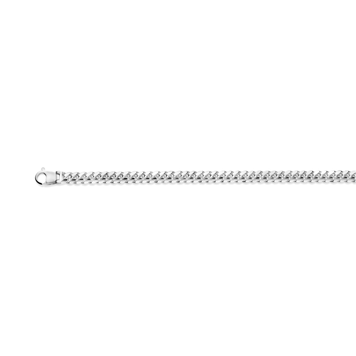 Armband of ketting gourmette 7,0 mm zilver wit