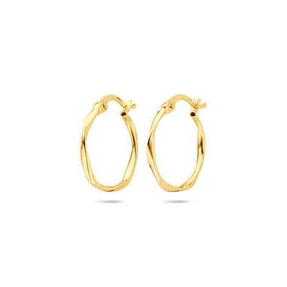 Gouden oorringen 20 mm – 14 karaat – detailfoto