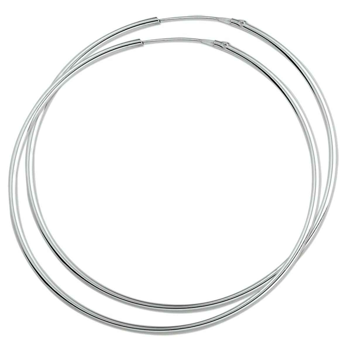 YO&NO oorringen 1,7 mm ronde buis zilver gerhodineerd