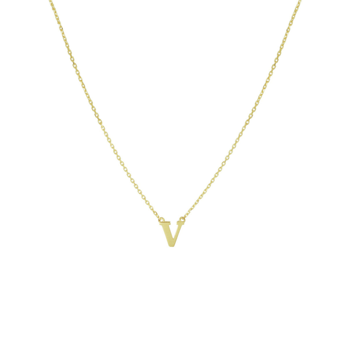 Ketting Anker met letter 14k geelgoud