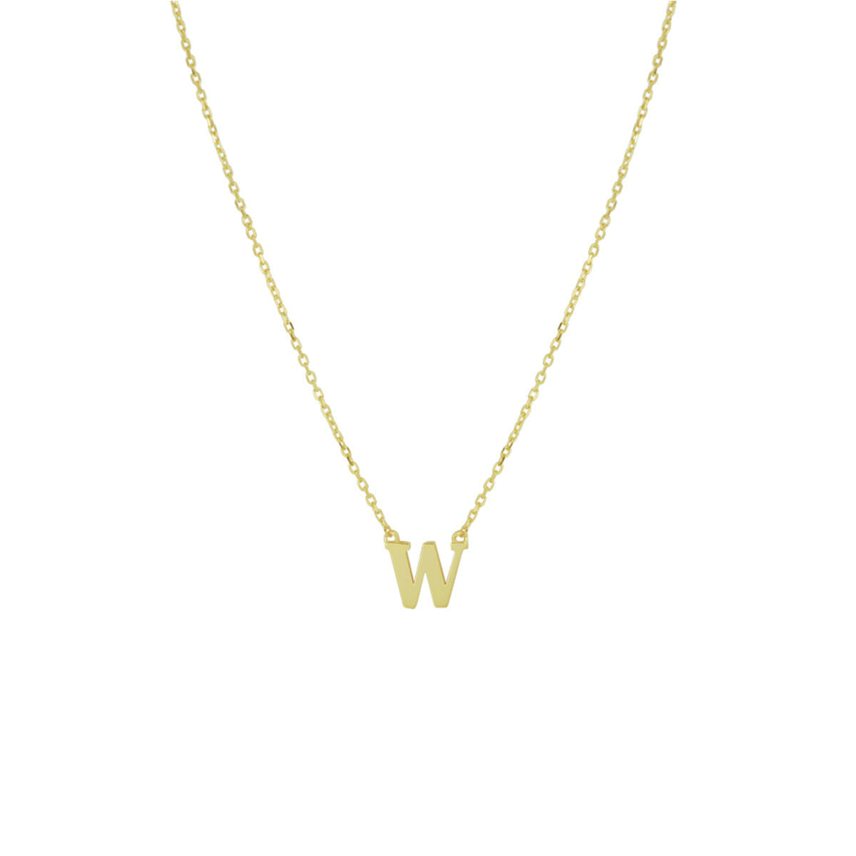 Ketting Anker met letter 14k geelgoud