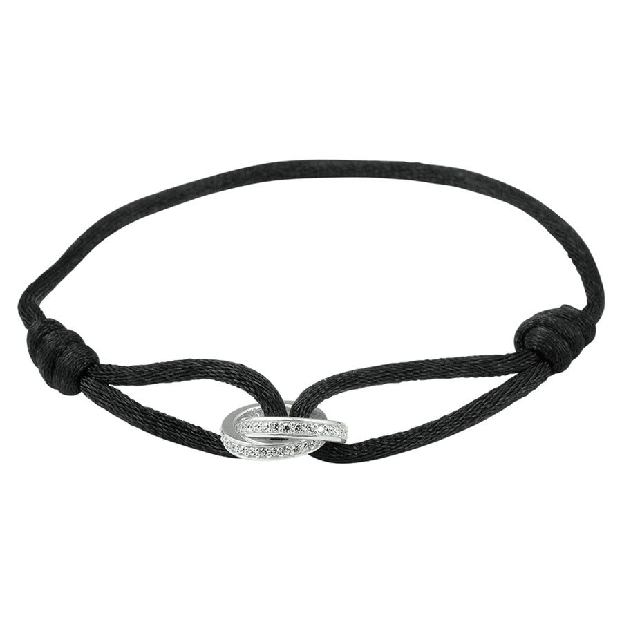 Satijnen armband met zirkonia