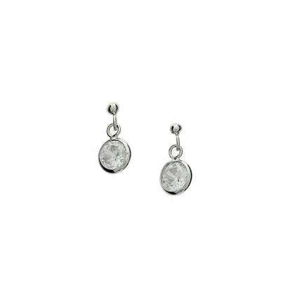 Zilveren oorhangers met zirkonia 6,5 mm