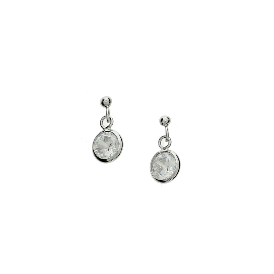 Zilveren oorhangers met zirkonia 6,5 mm