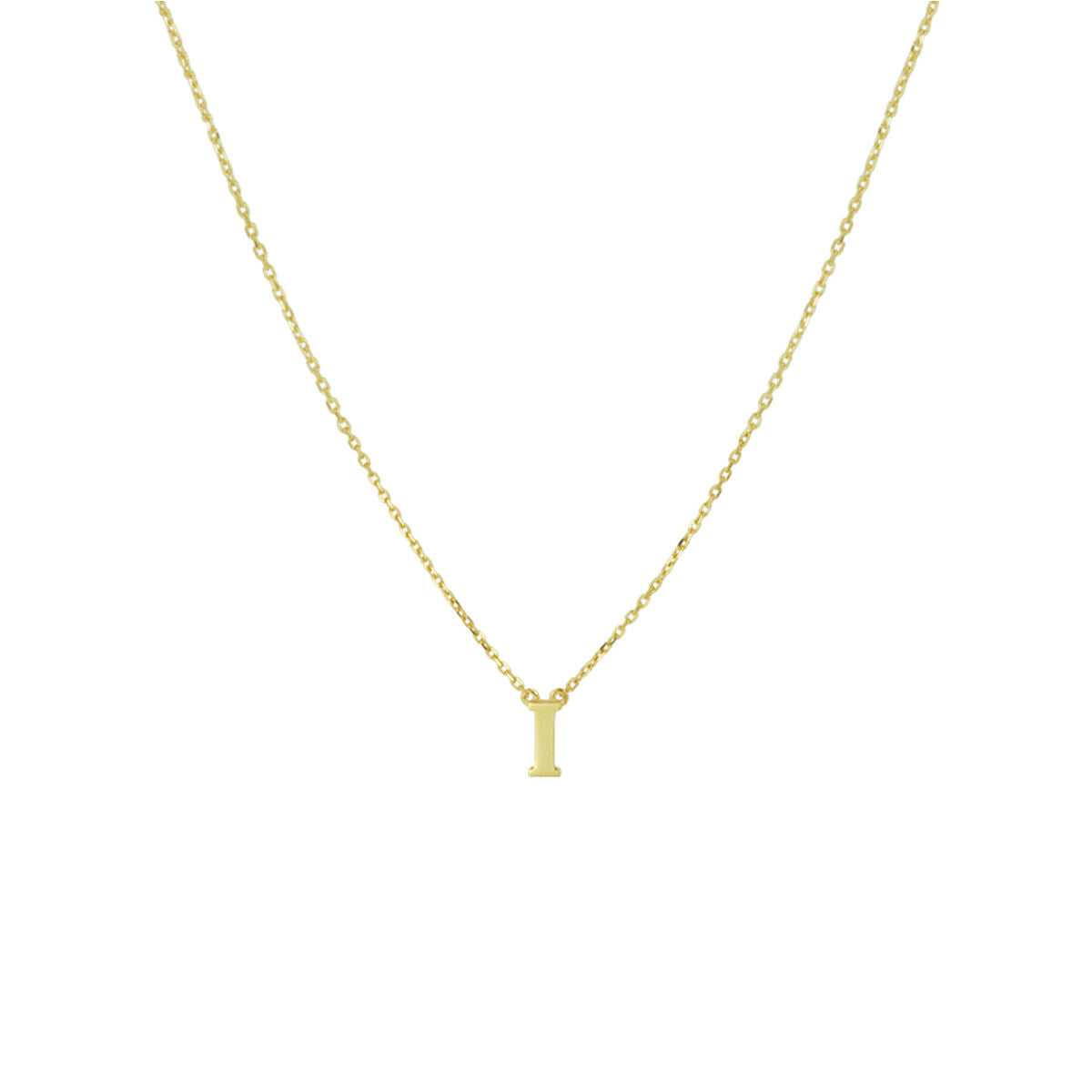 Ketting Anker met letter 14k geelgoud