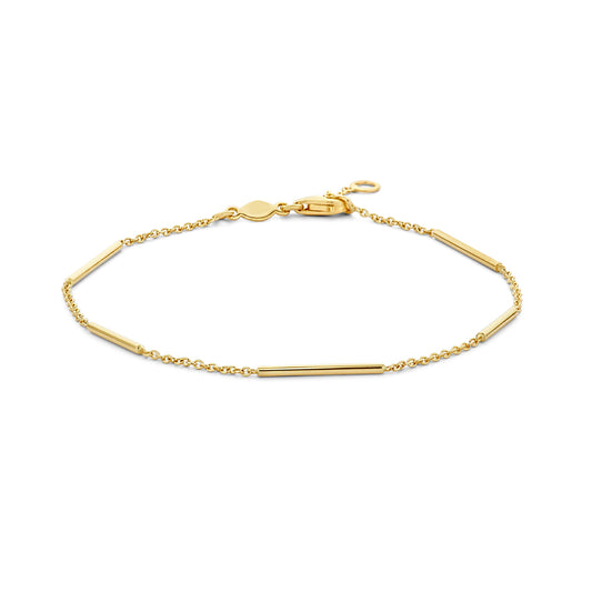 Armband balkjes 1,3 mm 14k geelgoud