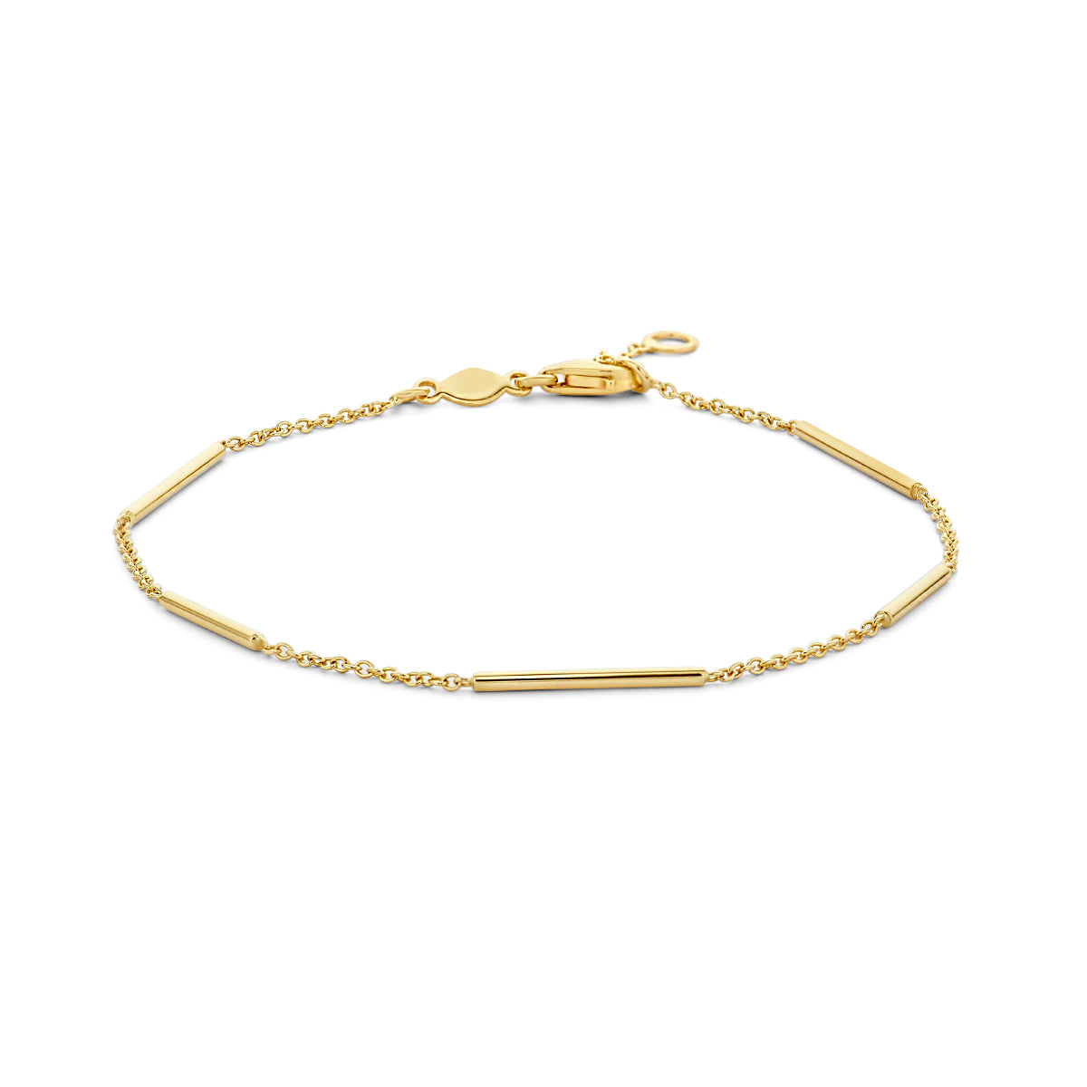 Armband balkjes 1,3 mm 14k geelgoud