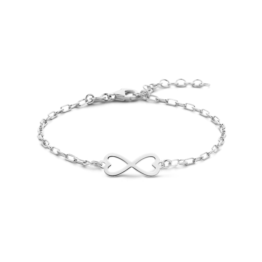 Zilveren armband met infinity, paperclipschakel
