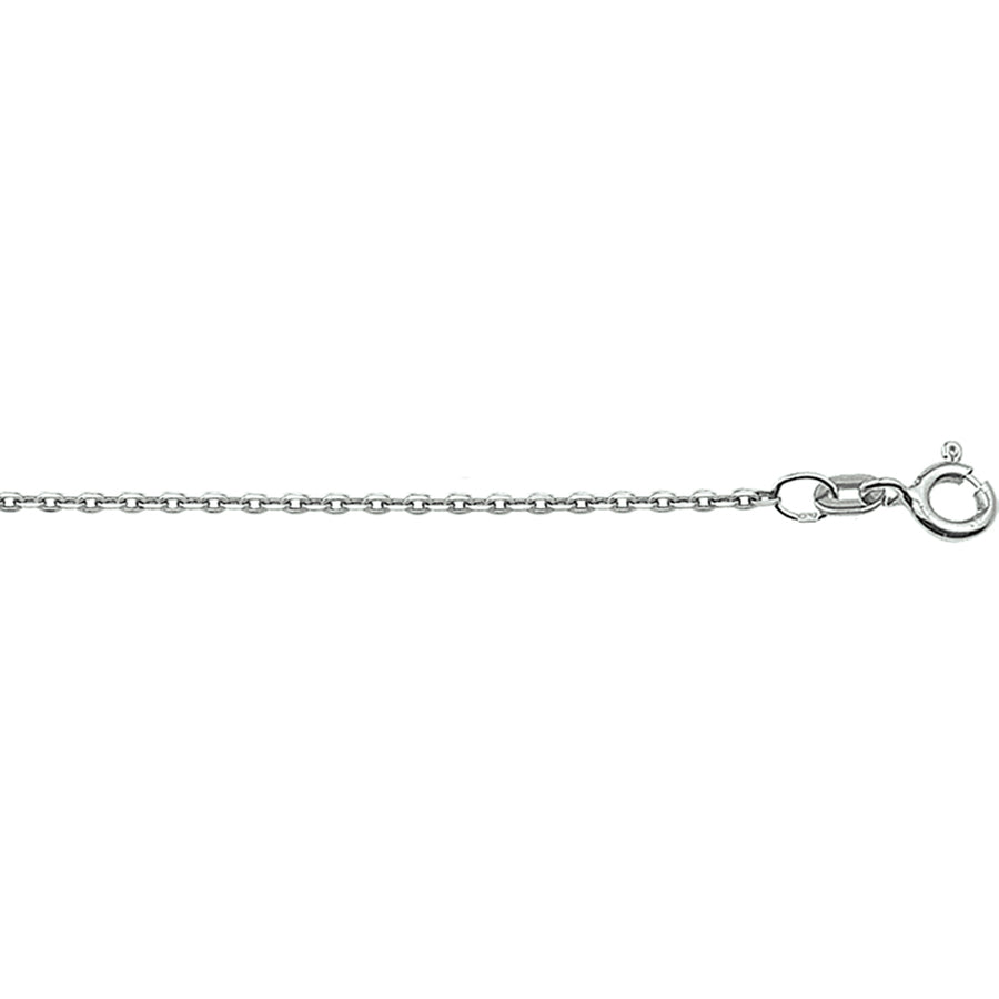 Witgouden platte ankerketting 1,2 mm – 14 karaat