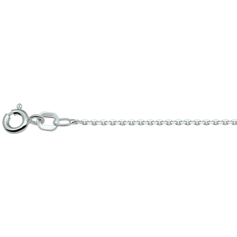 Zilveren ankerketting 1,1 mm, gediamanteerd