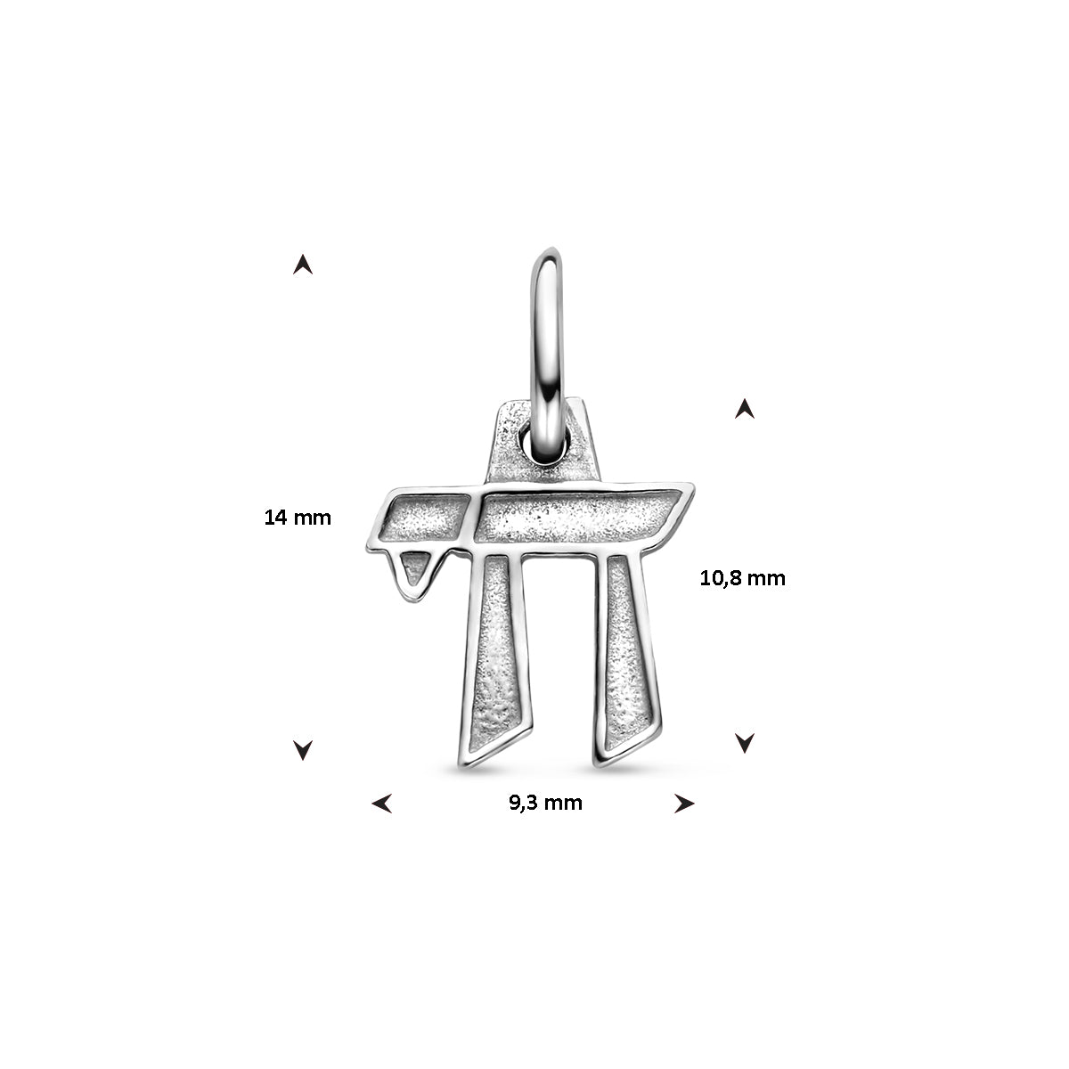 Hanger chai teken zilver gerhodineerd