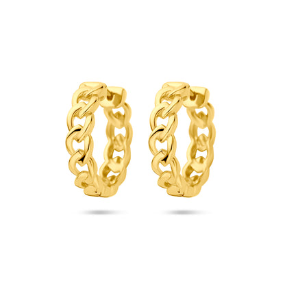 Zilveren klapoorringen met schakelmotief 18 mm – zijaanzicht