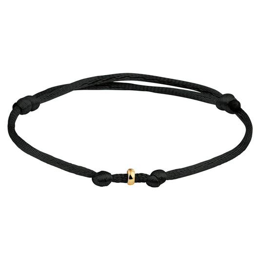 Armband satijn 14k goud met rubber/nylon/leer