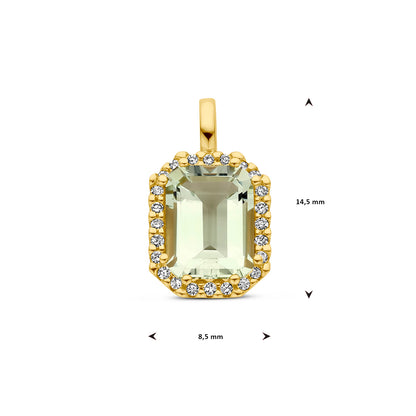 Gouden hanger met edelsteen en diamant – extra foto