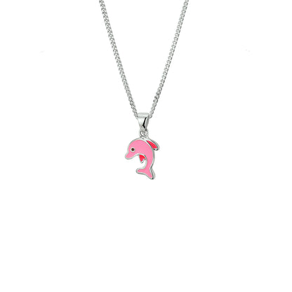Zilveren kinderketting met dolfijn
