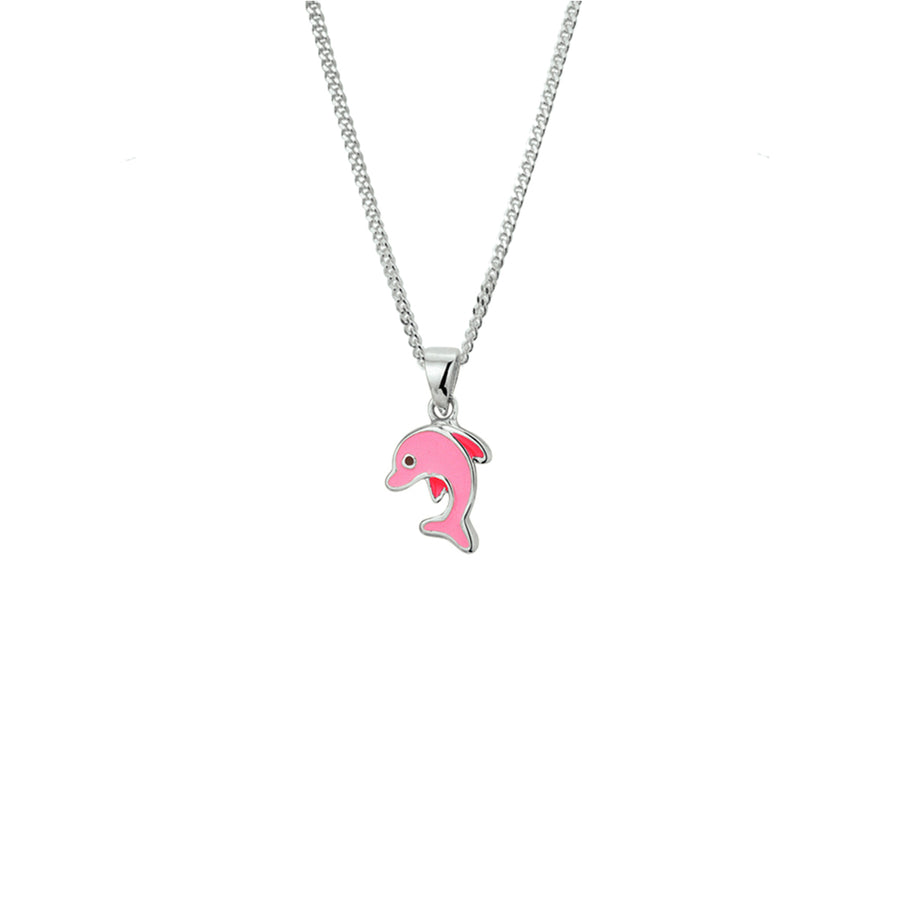 Zilveren kinderketting met dolfijn