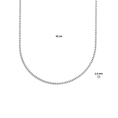 Zilveren venetiaanse ketting 1,4 mm, 42 tot 60 cm – detailfoto