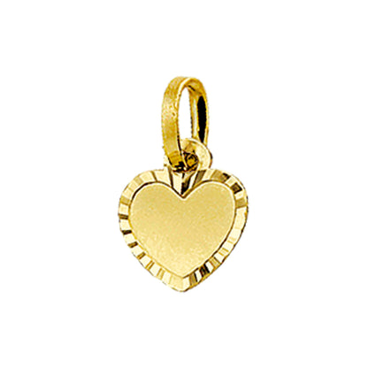 Gouden graveerhanger hart, gediamanteerd