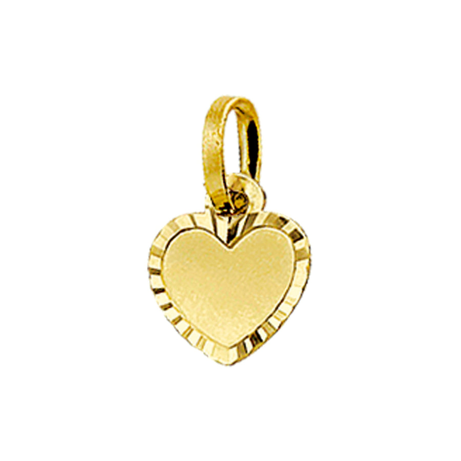 Gouden graveerhanger hart, gediamanteerd