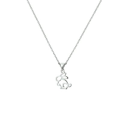 Zilveren kinderketting met konijn