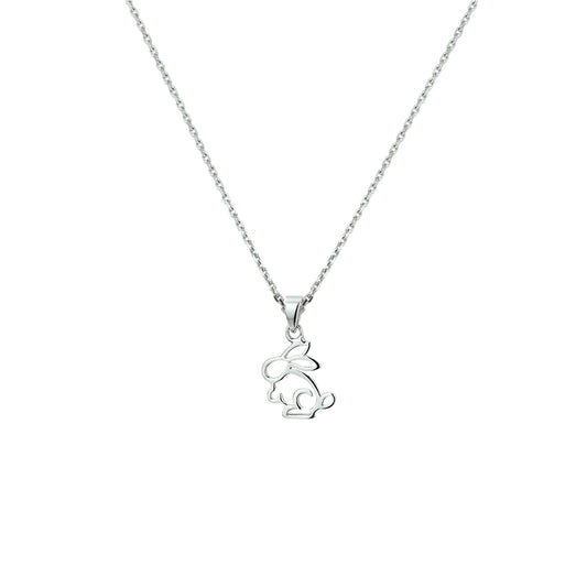 YO&NO ketting konijn 36 + 4 cm (kindercollectie) zilver gerhodineerd