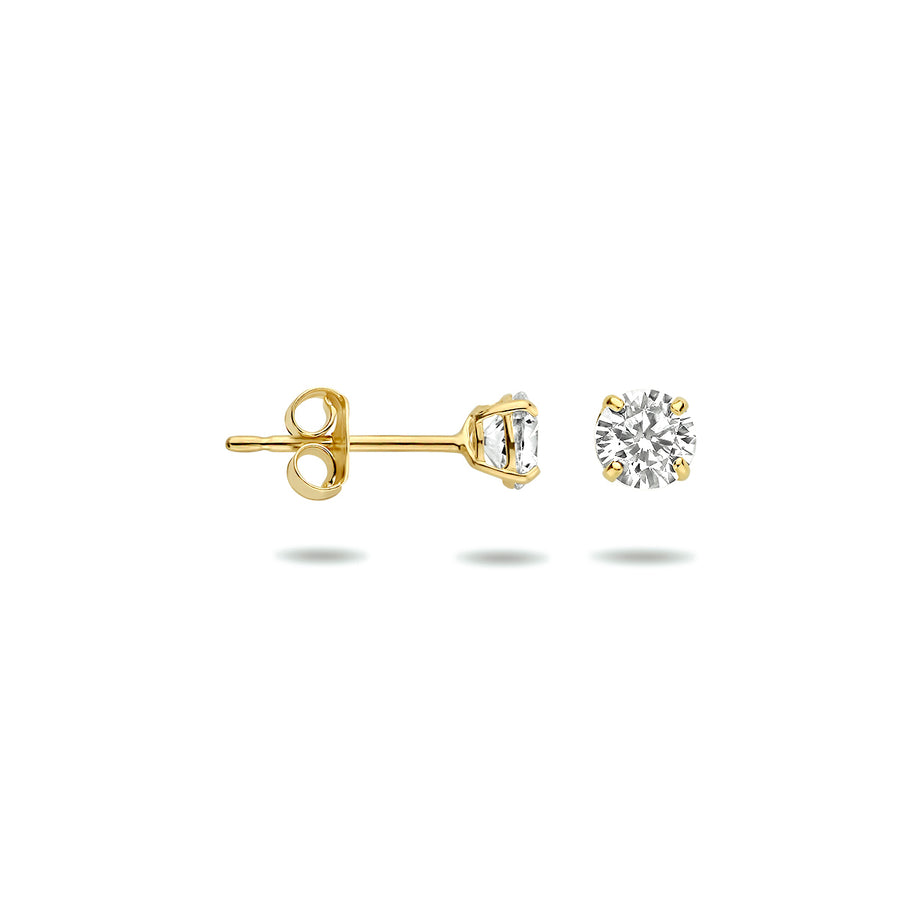 Gouden oorknopjes met zirkonia 4 tot 8 mm – 14 karaat