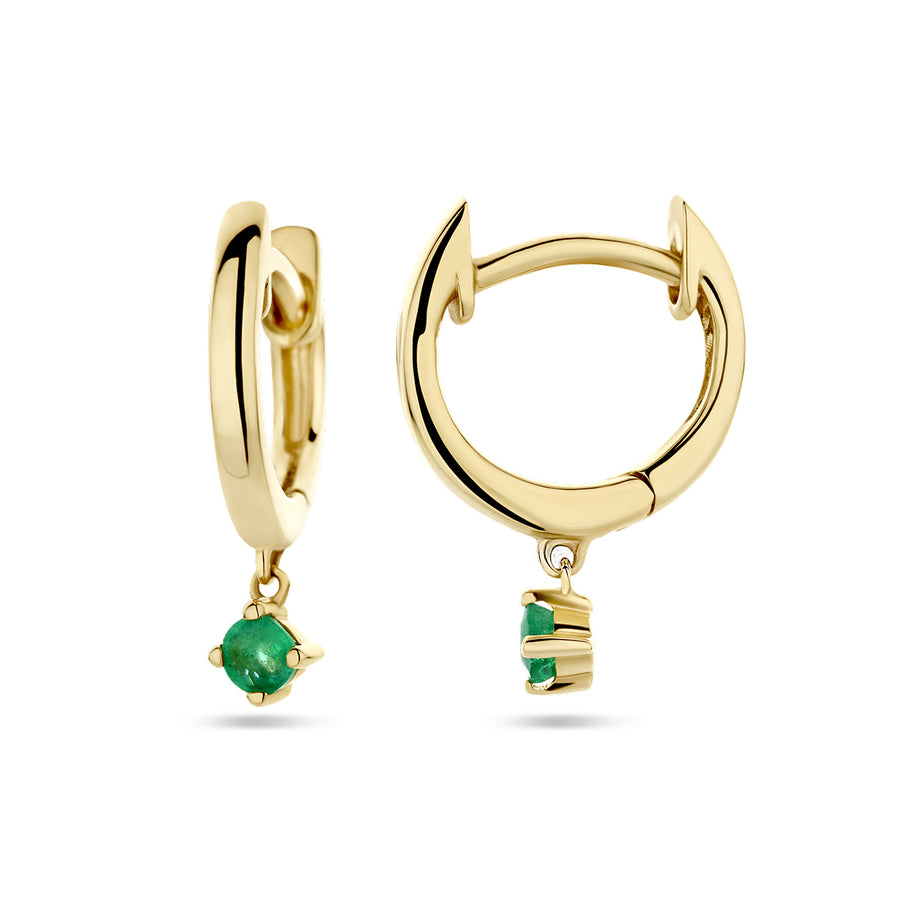 Gouden klapoorringen met hangende steen – 14 karaat