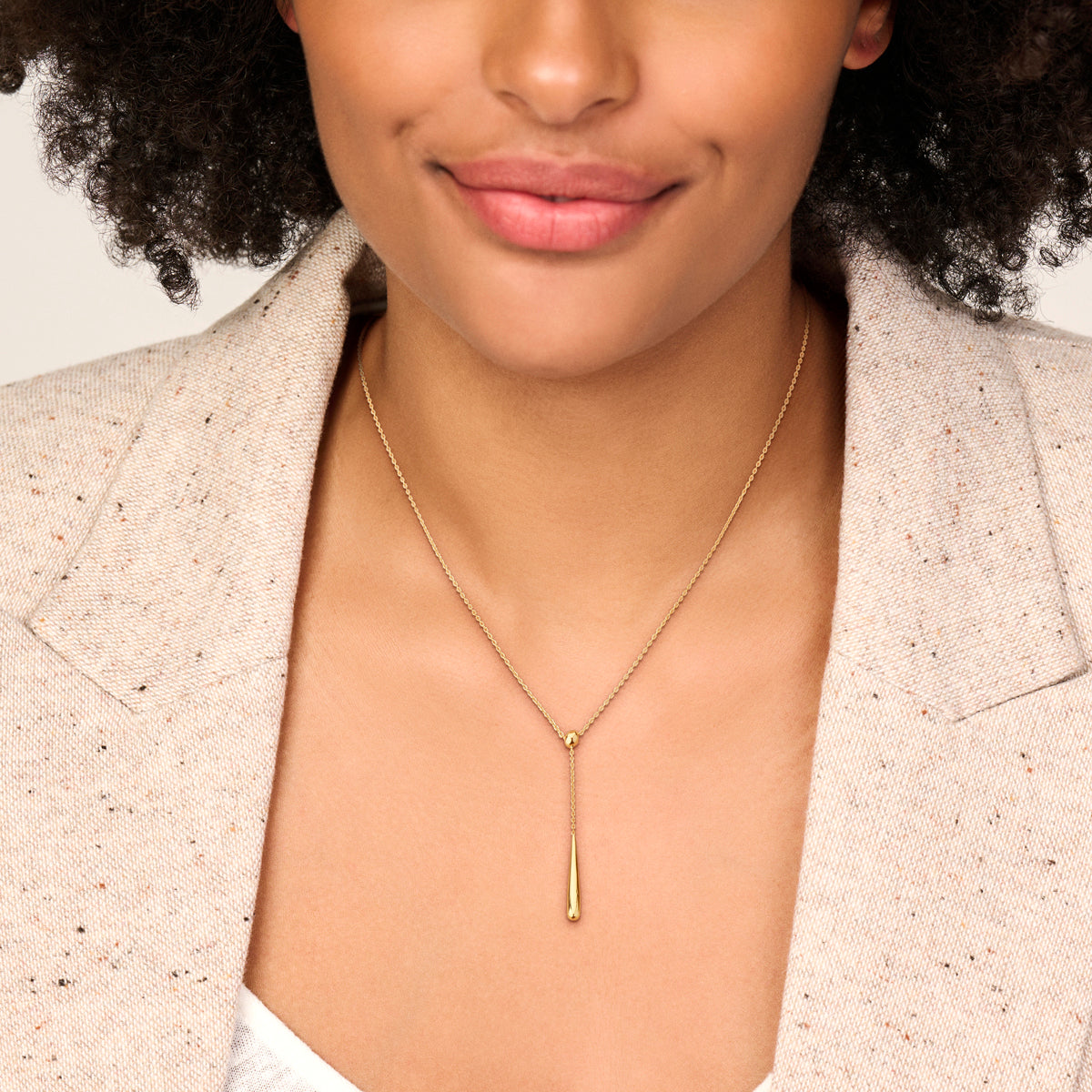 Ketting druppel 1,1 mm 14k geelgoud