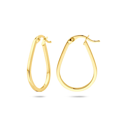 Gouden oorringen 25 × 1,6 mm – 14 karaat – detailfoto