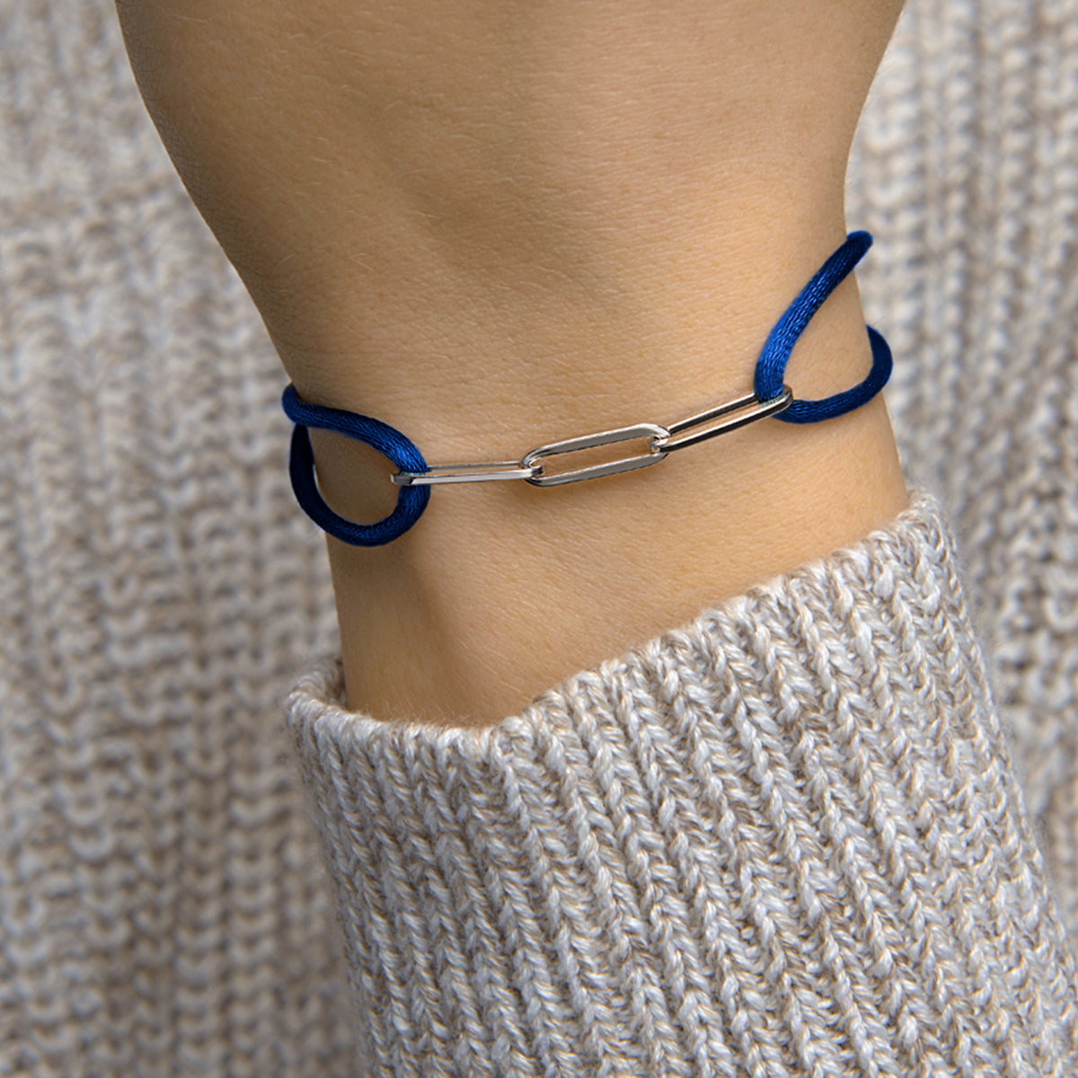 Zilveren armband op satijnen koord in tien kleuren – extra foto