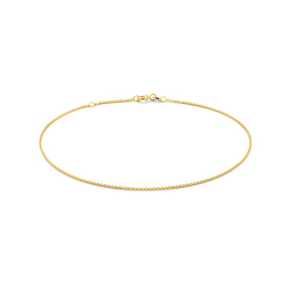 Gouden platte anker ketting of enkelband – 14 karaat