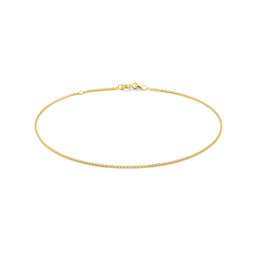 Gouden platte anker ketting of enkelband – 14 karaat