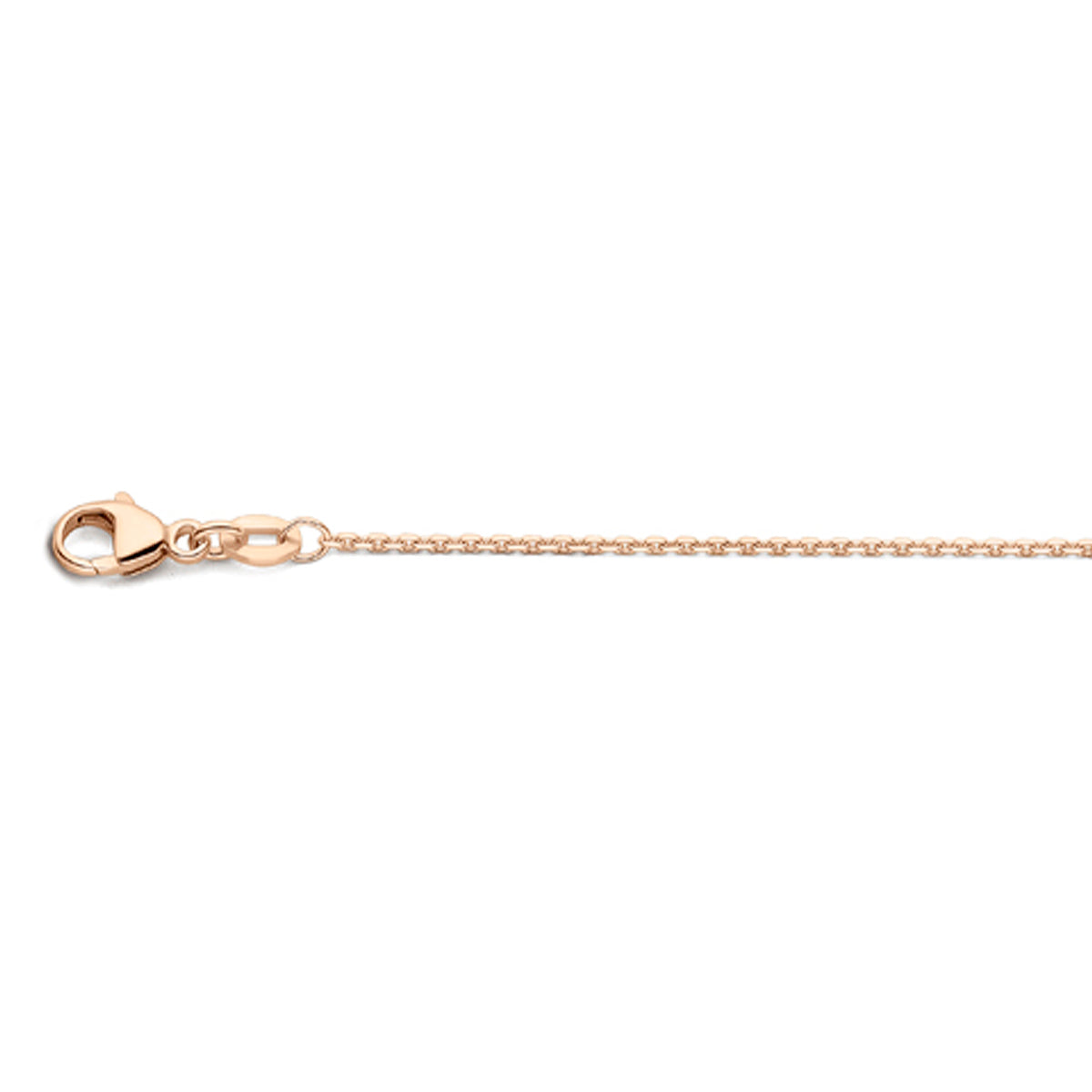 Armband of ketting anker gediamanteerd 1,1 mm 14k of 18k wit, geelgoud of rosegoud