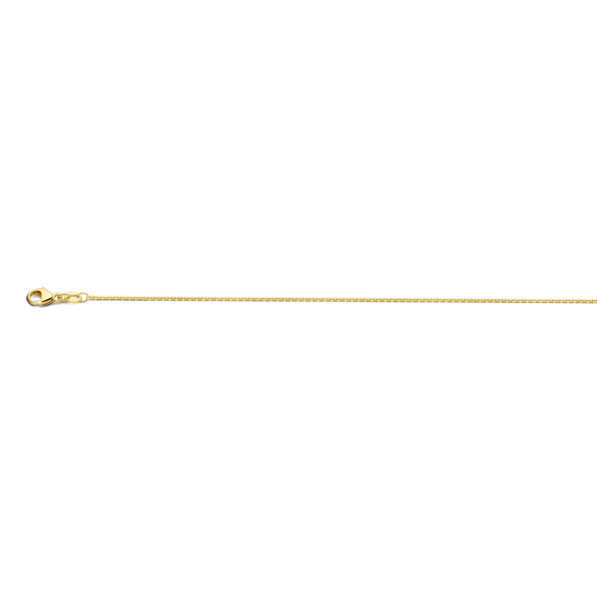 Armband of ketting anker gediamanteerd 1,1 mm 14k of 18k wit, geelgoud of rosegoud