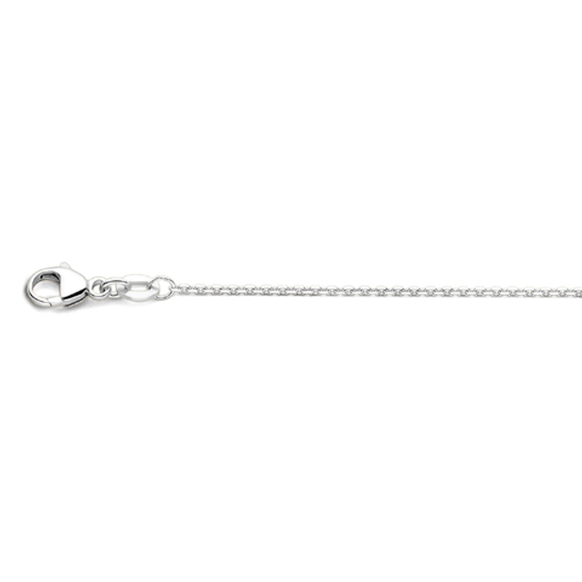 Armband of ketting anker gediamanteerd 1,1 mm 14k of 18k wit, geelgoud of rosegoud