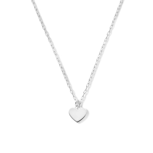 Ketting zilver of zilver verguld met hanger hart zilver gerhodineerd