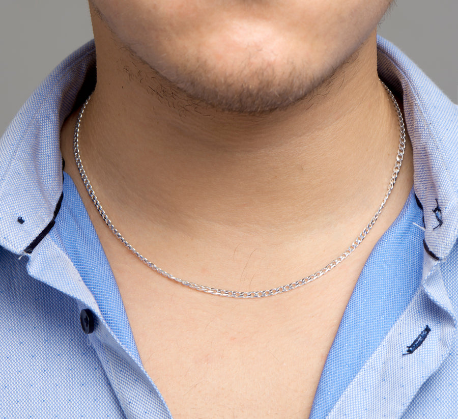 Zilveren gourmette ketting 3 mm – detailfoto
