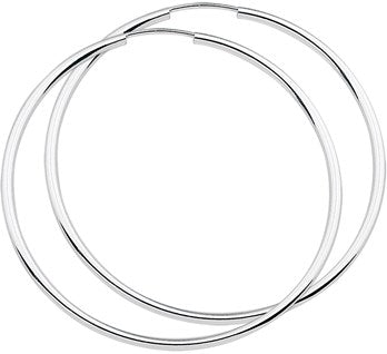 YO&NO oorringen 1,8 mm ronde buis zilver wit