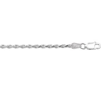 Zilveren koordketting gediamanteerd 2,8 mm
