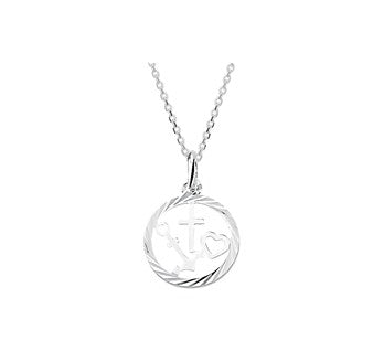 YO&NO Ketting Anker Geloof, hoop en liefde 1,3mm 41+4cm Zilver 925