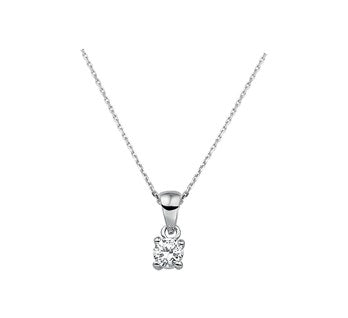 Zilveren ketting met zirkonia, schakel 1,3 mm