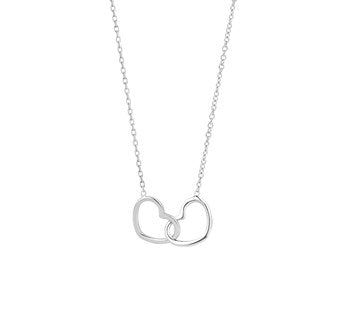 YO&NO Ketting Anker Harten 1,2mm 40+5cm Zilver 925