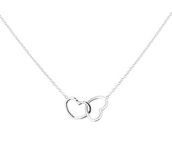 YO&NO Ketting Anker Harten 1,2mm 40+5cm Zilver 925